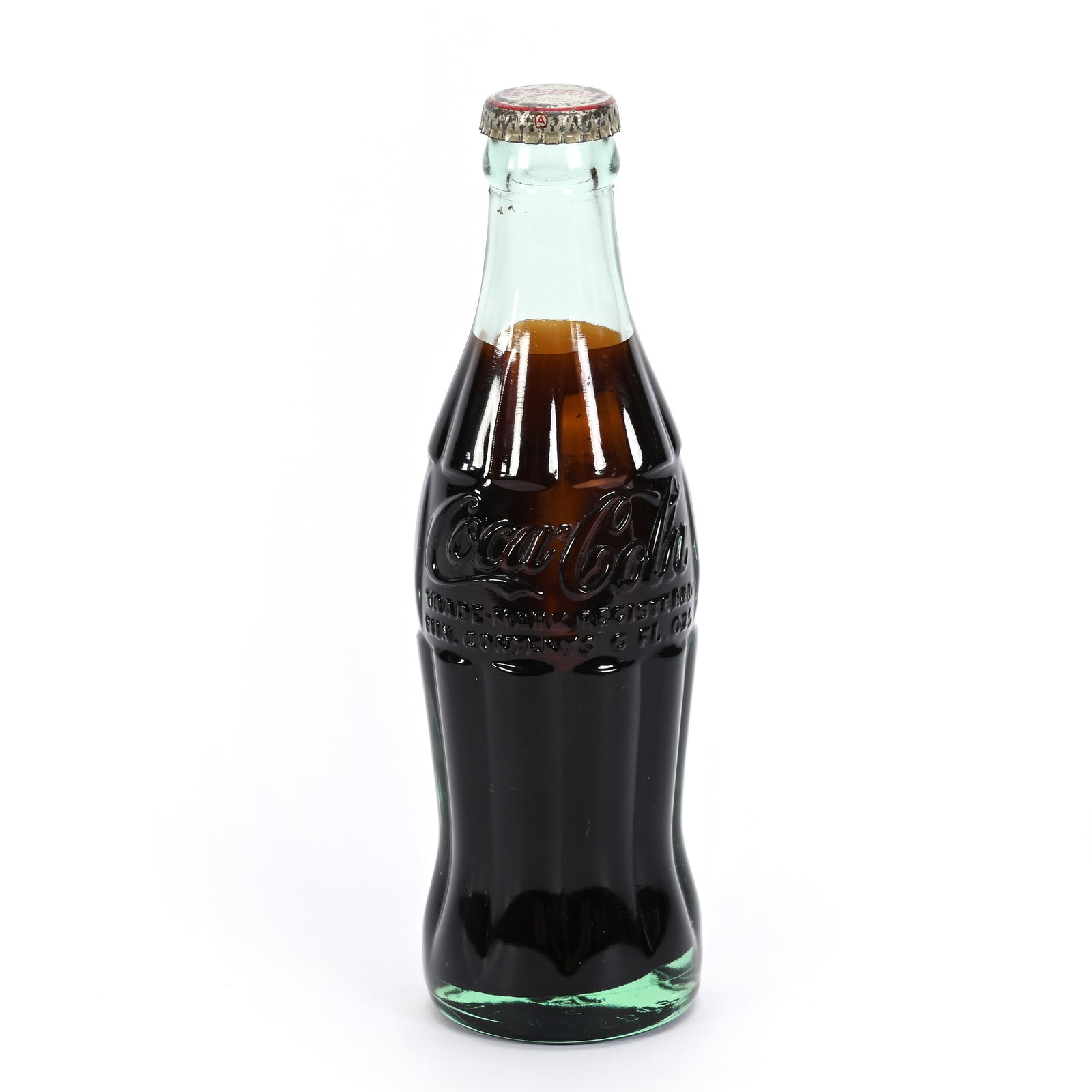 Coca Cola 6 Oz. Display Bottle, Inked Inside: Coca Cola 6 Oz. Display Bottle, Inked Inside, 7.75" x 2.5", Kansas Private Collection.