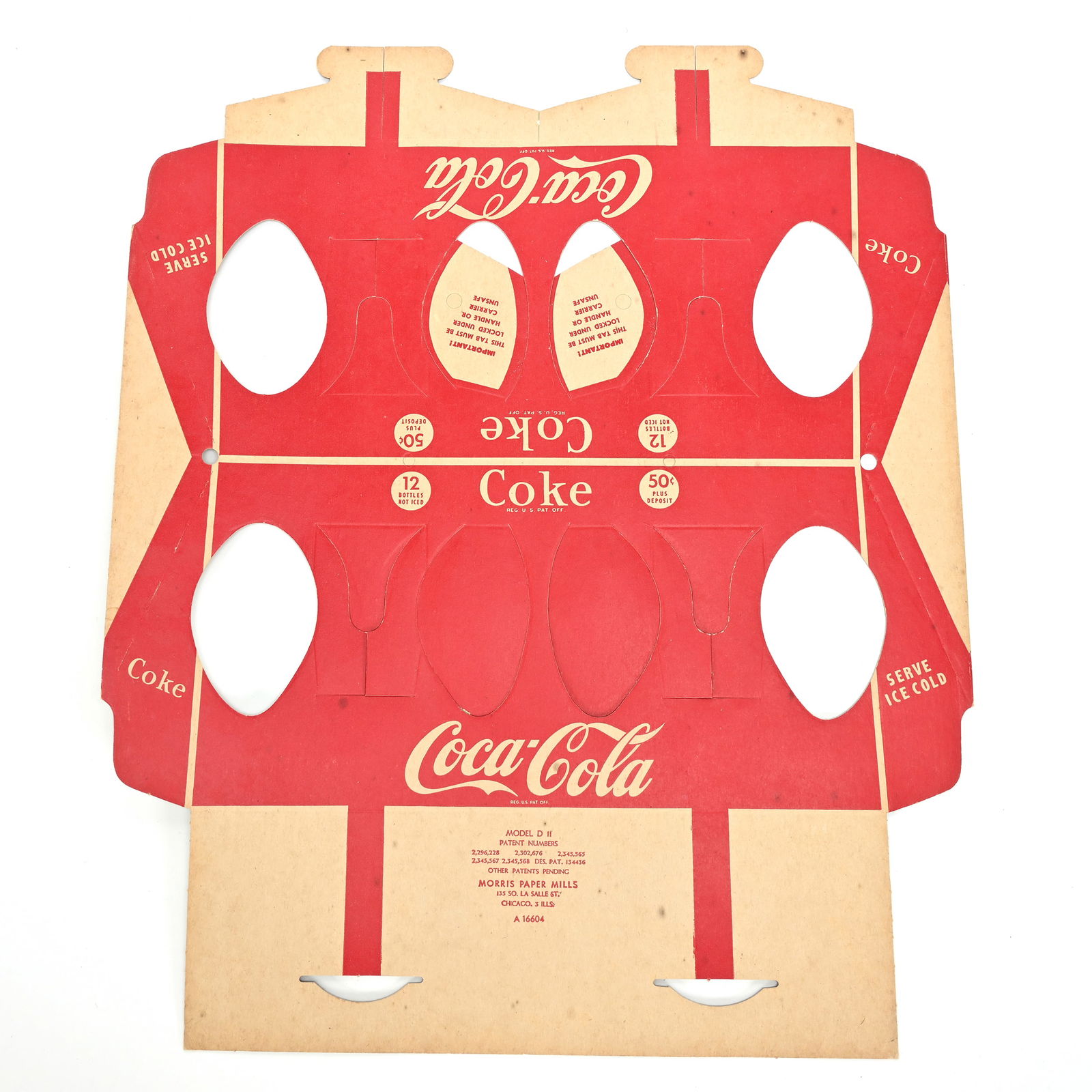 1950's Coca Cola Cardboard Carrier (1 of 3)