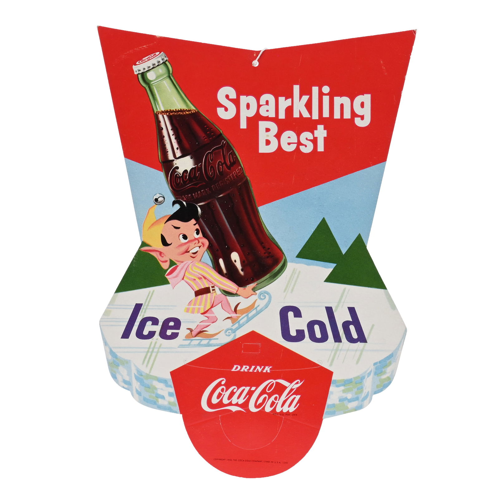 1956 Coca Cola Fan Pull, Elf With Bottle (1 of 2)