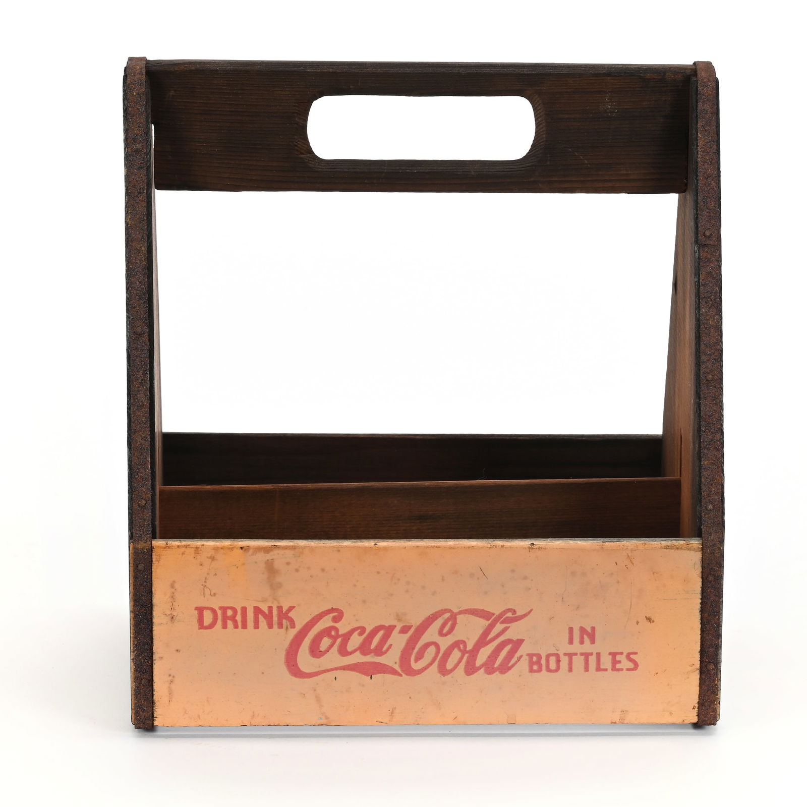 1940's Coca Cola Yellow Wood Six-Bottle Carrier (1 of 2)