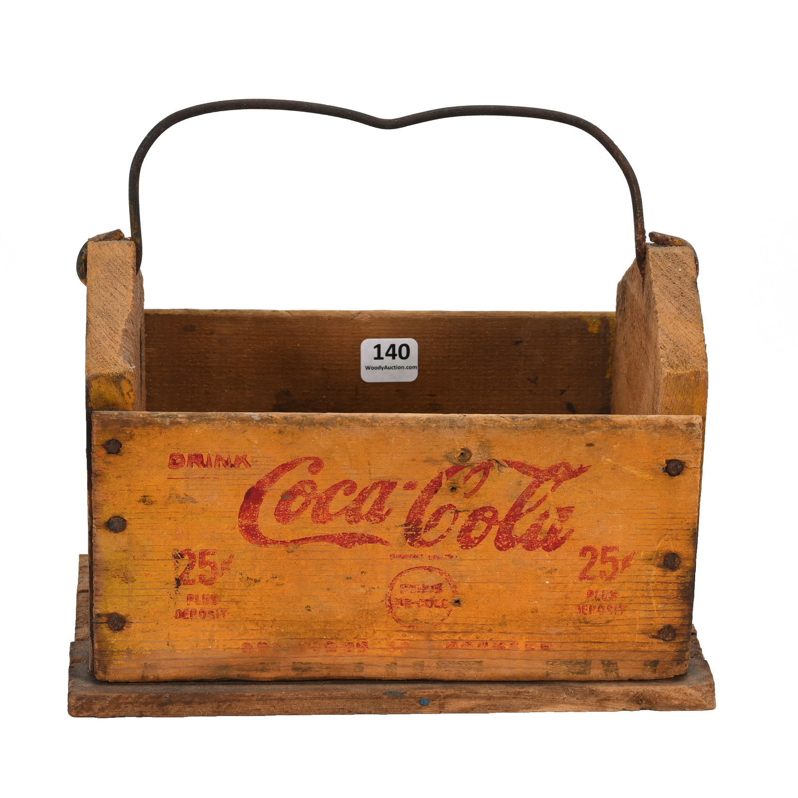 1940's Coca Cola Yellow Wood Six-Bottle Carrier (1 of 2)