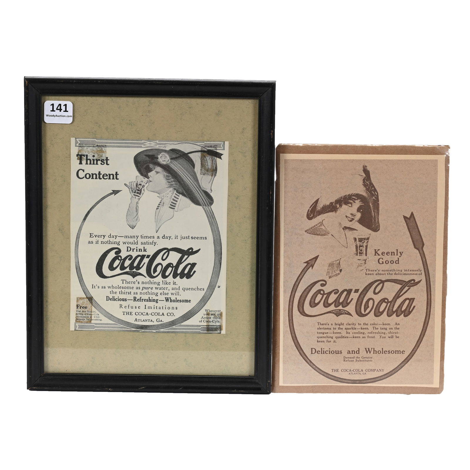 1913 Coca Cola Framed/Mounted Ads (2) (1 of 3)