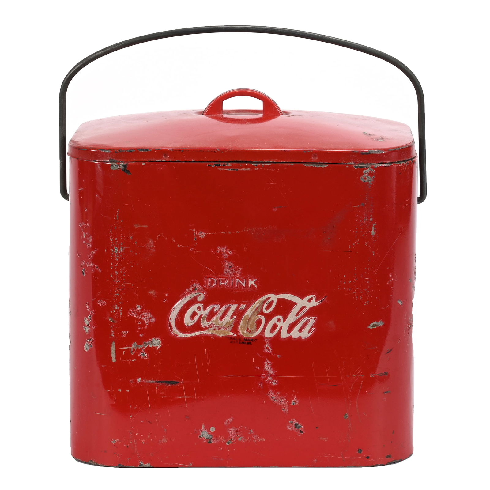 1940's Coca Cola Metal Cooler, Metal Bail (1 of 3)