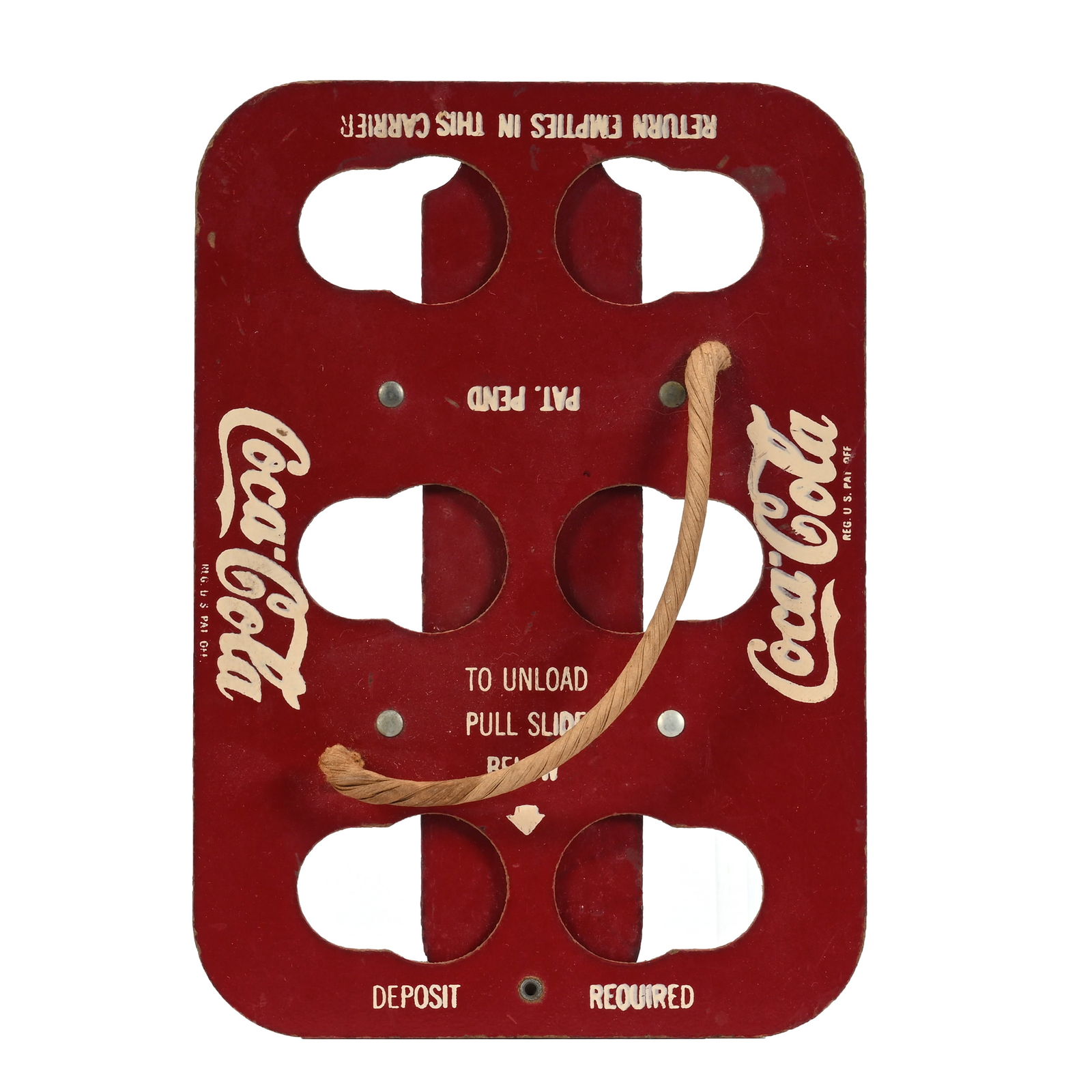 1940's Coca Cola Masonite Carrier, Six Bottle (1 of 3)