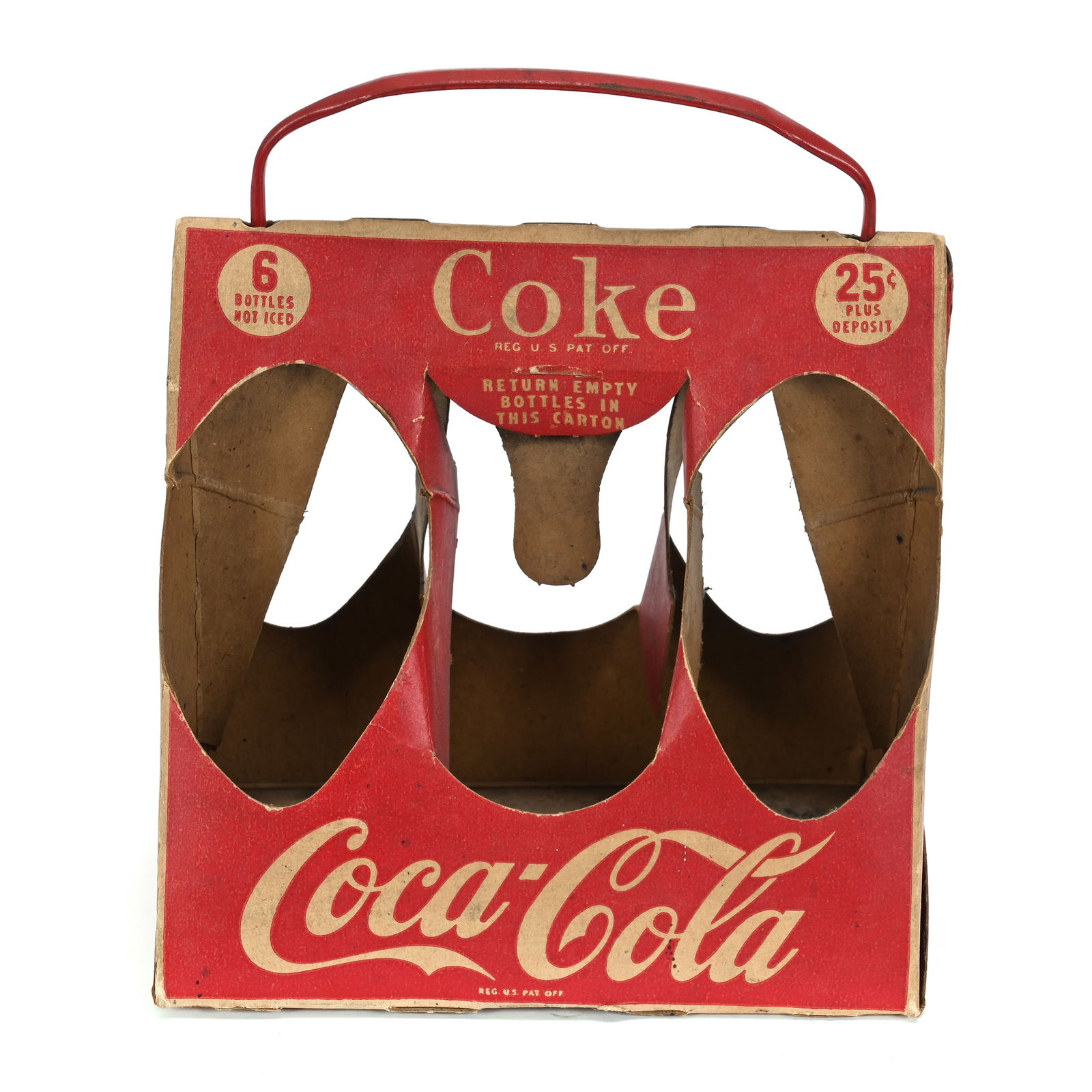 1940-50's Coca Cola Cardboard Carrier, Plastic Handle (1 of 3)