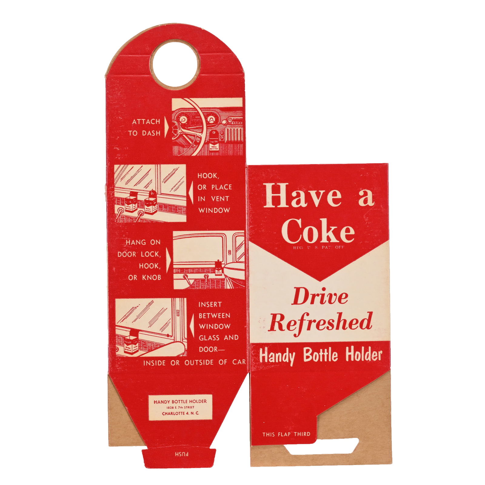 1950's Coca Cola NOS Cardboard Bottle Holder For Car (1 of 2)