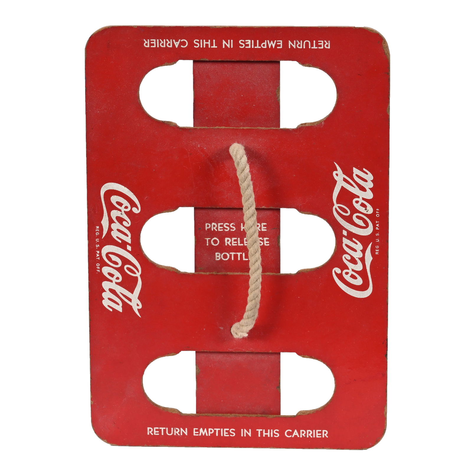 1940's Coca Cola Masonite Carrier, Six Bottle (1 of 2)