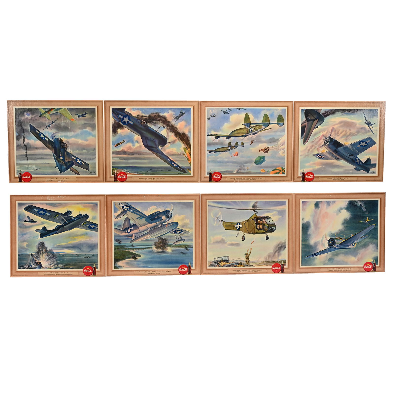 1943 Coca Cola NOS Airplane Hanger Set #3 (1 of 6)