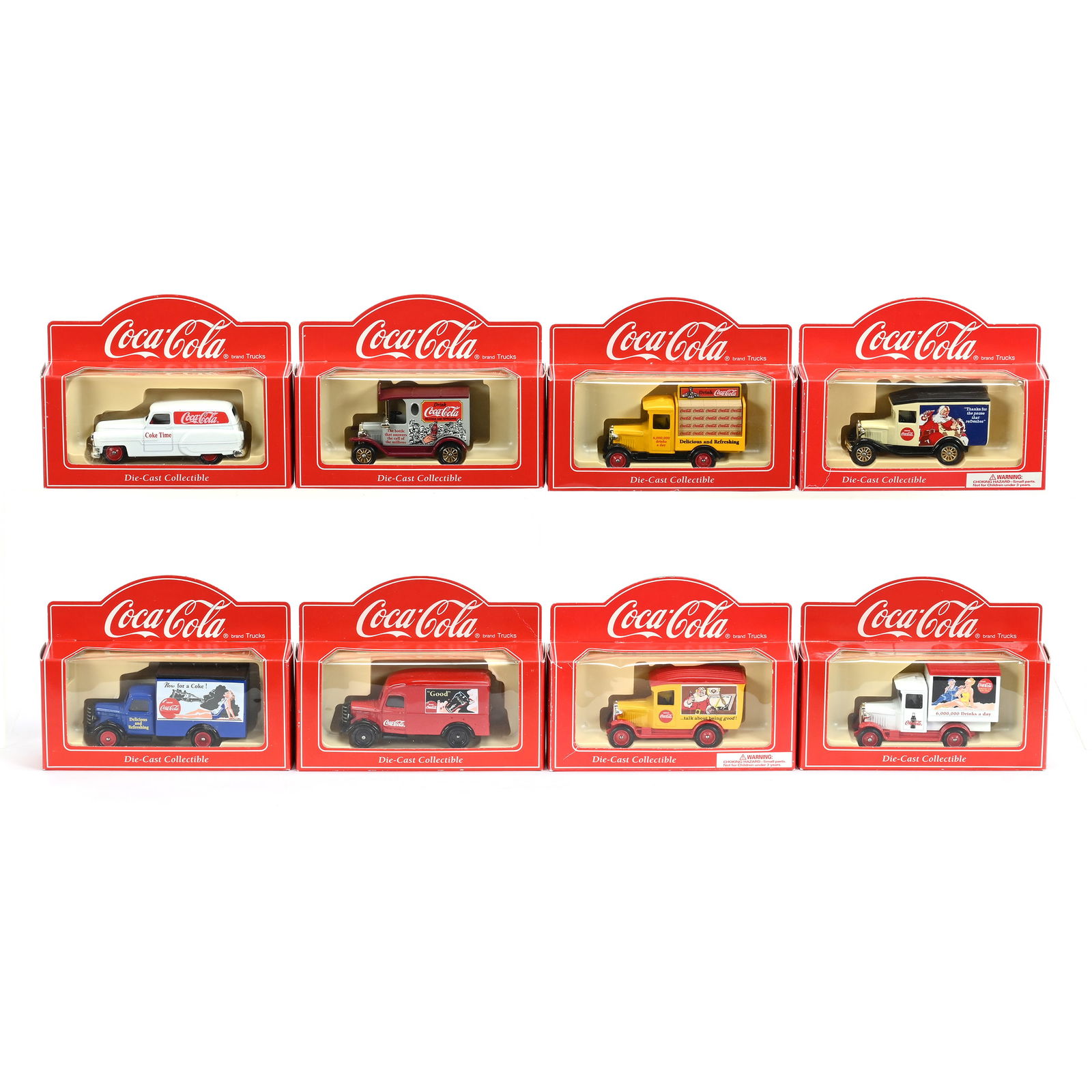 1994 Coca Cola Set Of (8) Die Cut Collectible Trucks (1 of 2)