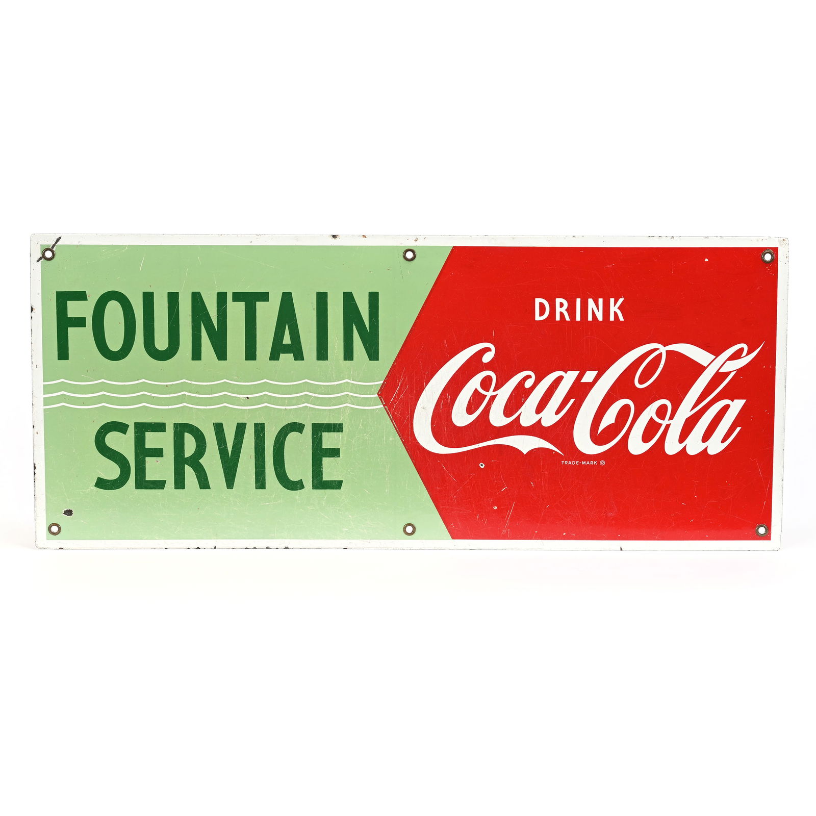 1950's Coca Cola Porcelain Sign (1 of 2)
