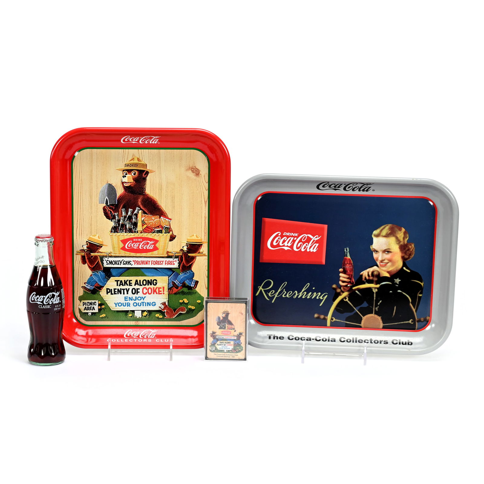 (2) Coca Cola TCCCC Trays, Bottle And Deck Of Cards (1 of 2)
