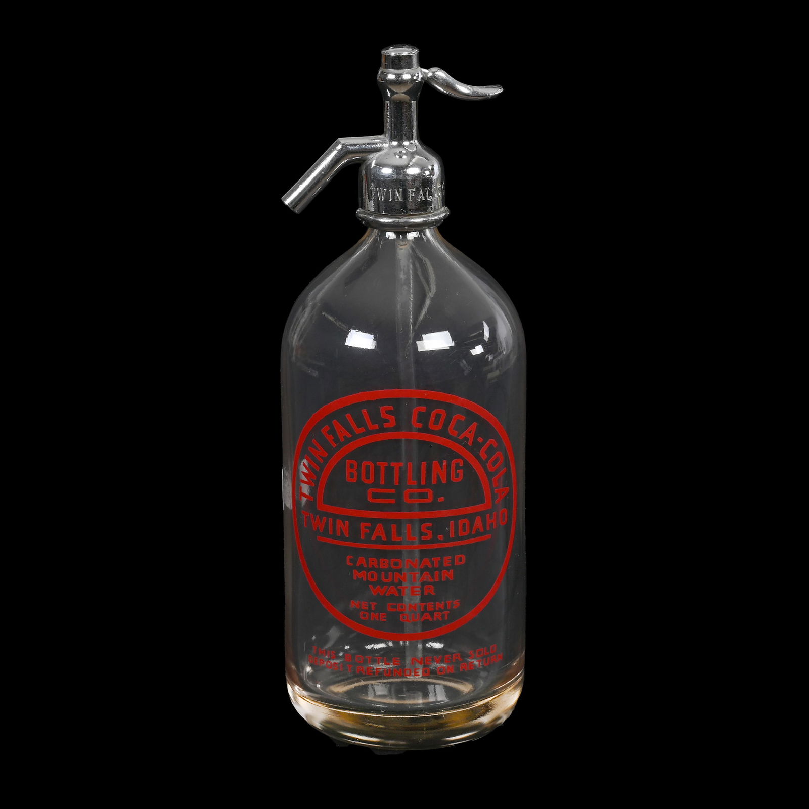 1920-40's Coca Cola Seltzer Bottle With Glass Tube (1 of 3)