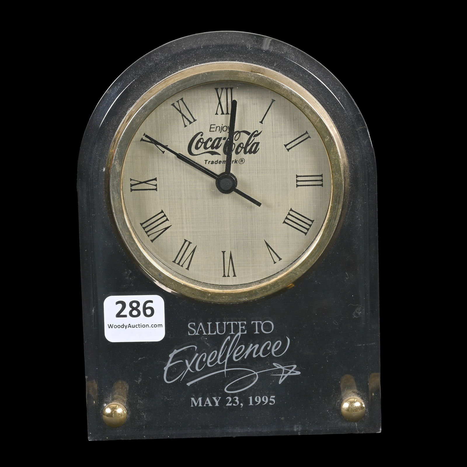 1995 Coca Cola Table Clock, Salute To Excellence Award (1 of 2)