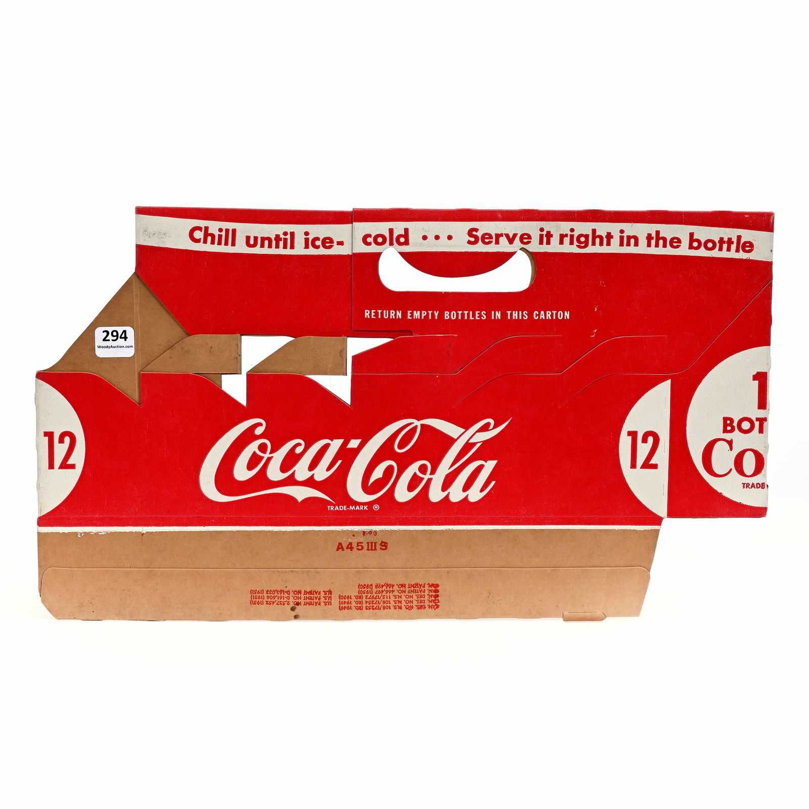 1950's Coca Cola NOS Cardboard Carrier (1 of 2)