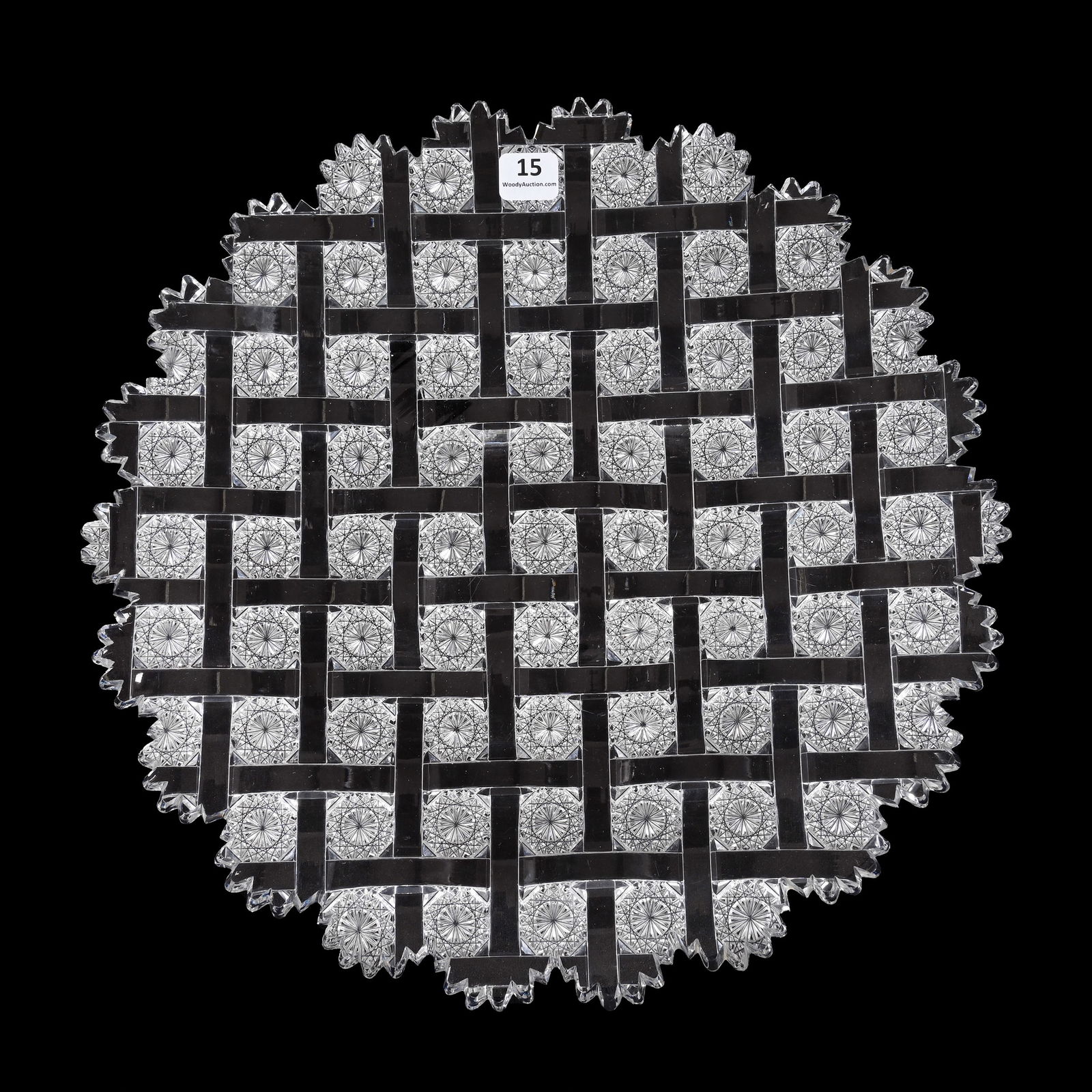 Round Tray, ABCG, Signed Hawkes Willow Pattern (1 of 2)