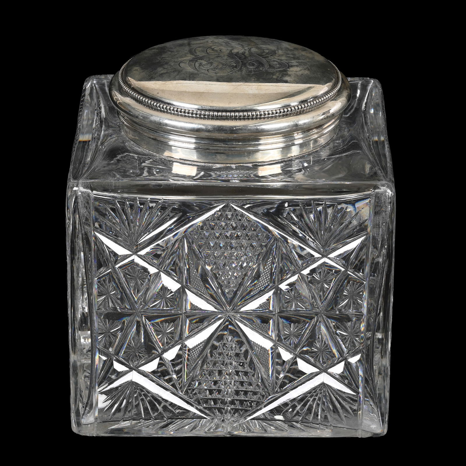 Square Humidor, ABCG, Sterling Silver Lid (1 of 5)