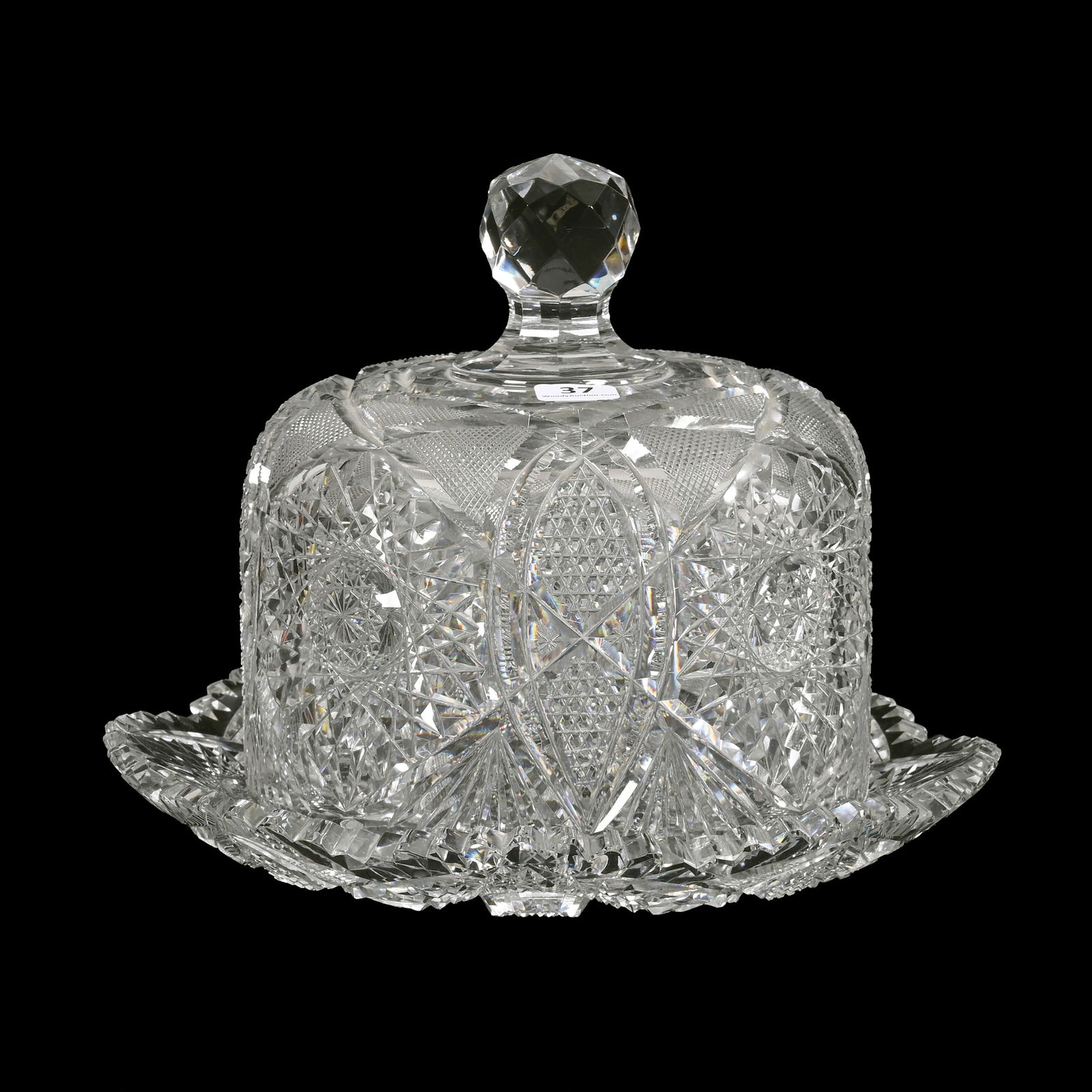 Covered Cheese Dish, American Brilliant Cut Glass (1 of 3)