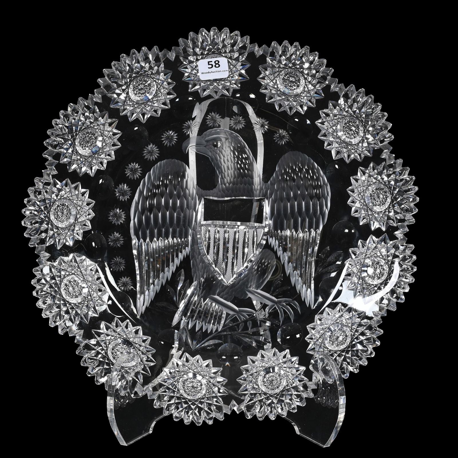 Round Tray, Cut Glass (1 of 3)