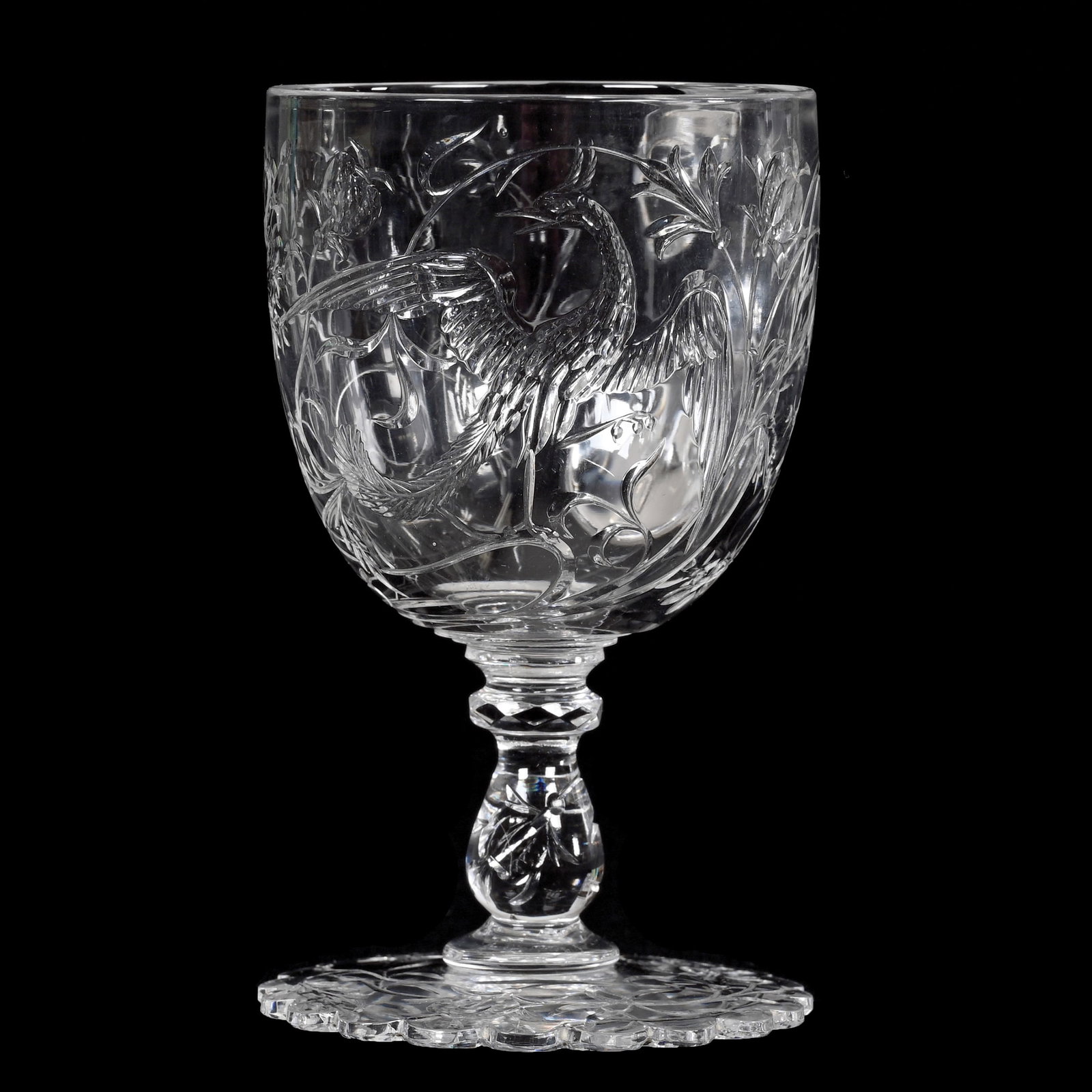 Rock Crystal Pedestal Cup Attributed To Baccarat (1 of 4)