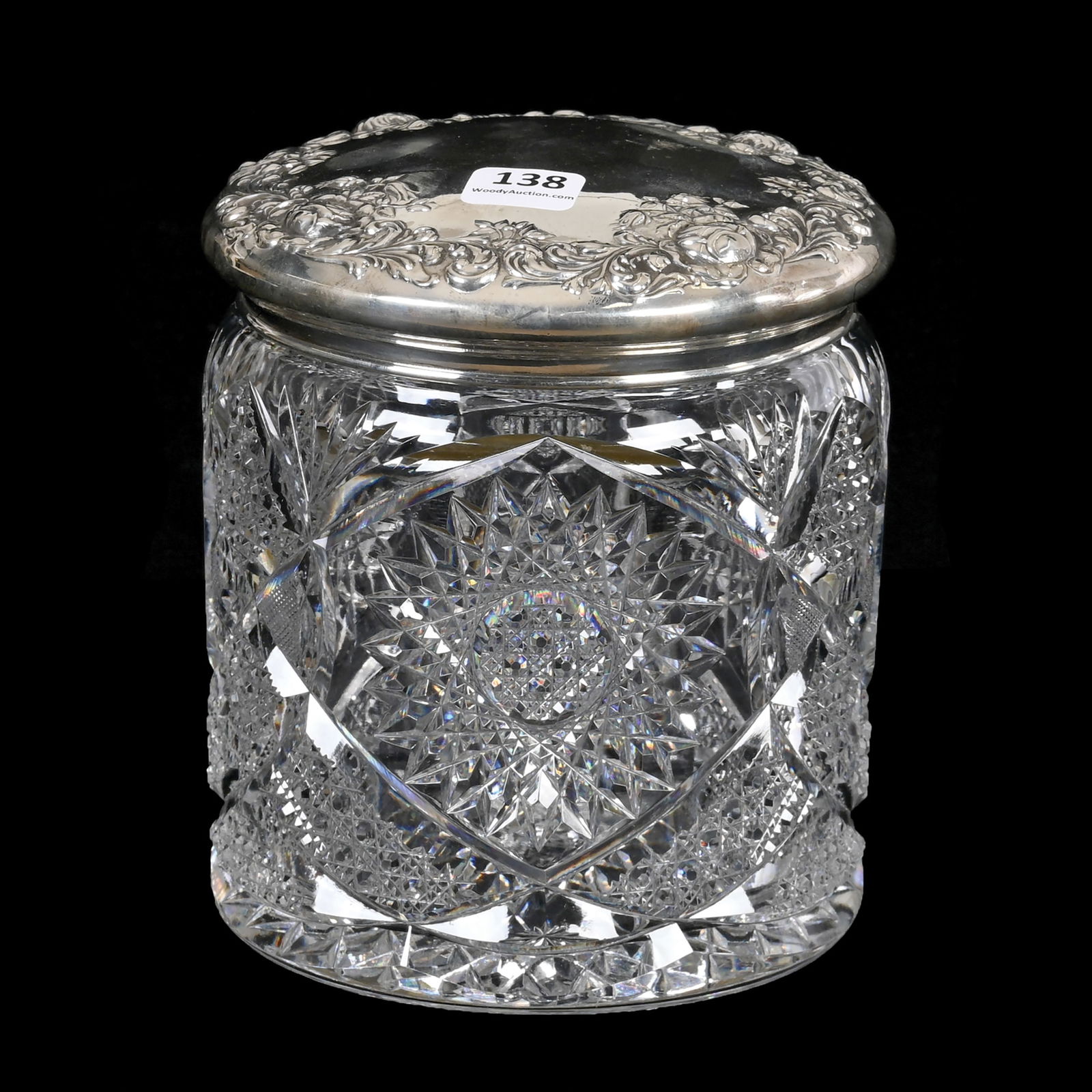 Humidor, ABCG, Embossed Wilcox Sterling Fitted Lid (1 of 4)