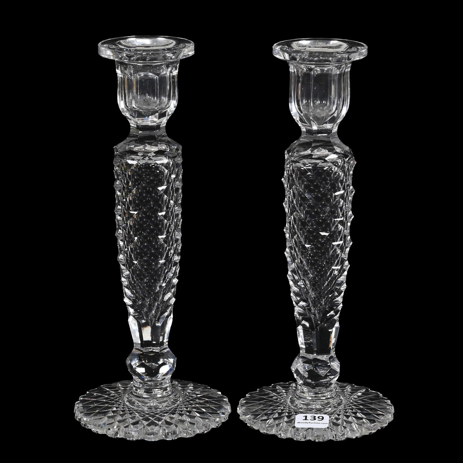 Pair Candlesticks, American Brilliant Cut Glass (1 of 3)
