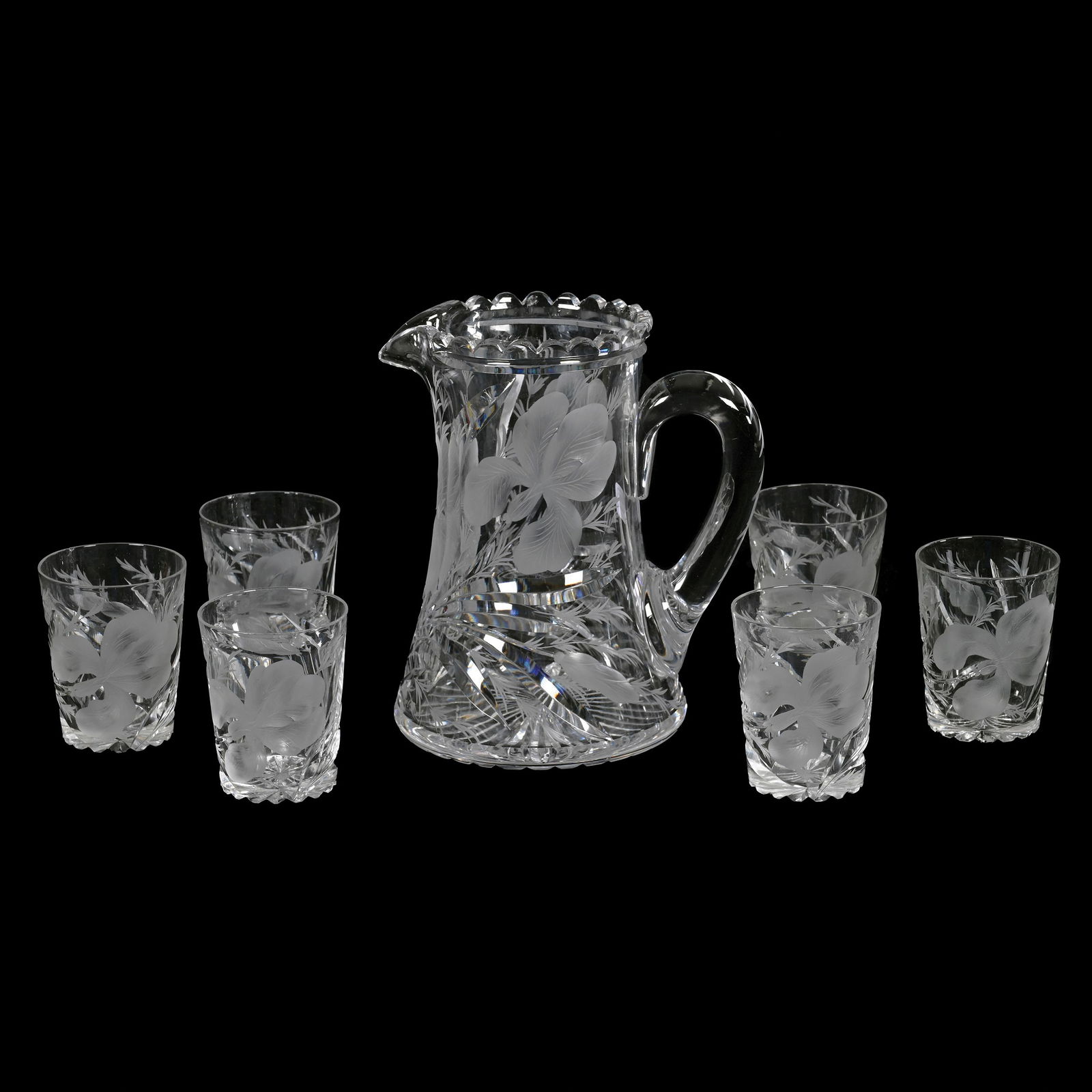Water Set, ABCG, Signed Hawkes Gravic Glass (1 of 5)