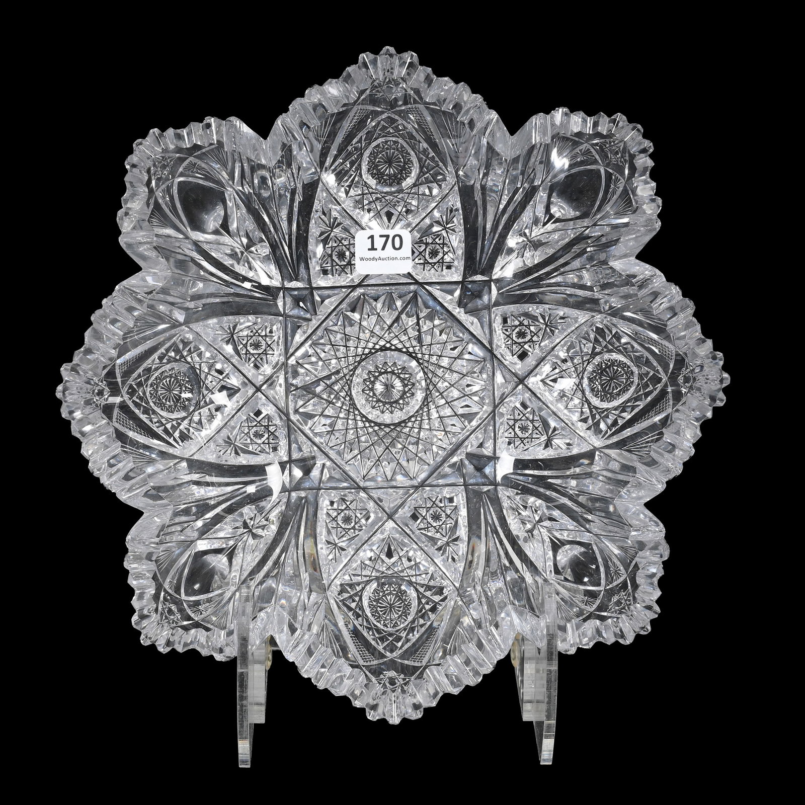 Bowl, Blown Mold, ABCG, Signed Hawkes (1 of 3)