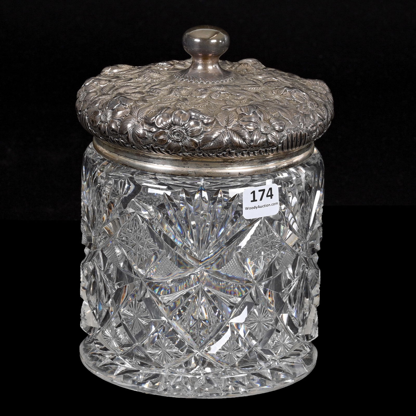 Humidor, ABCG, Elaborate Embossed Sterling Lid (1 of 5)