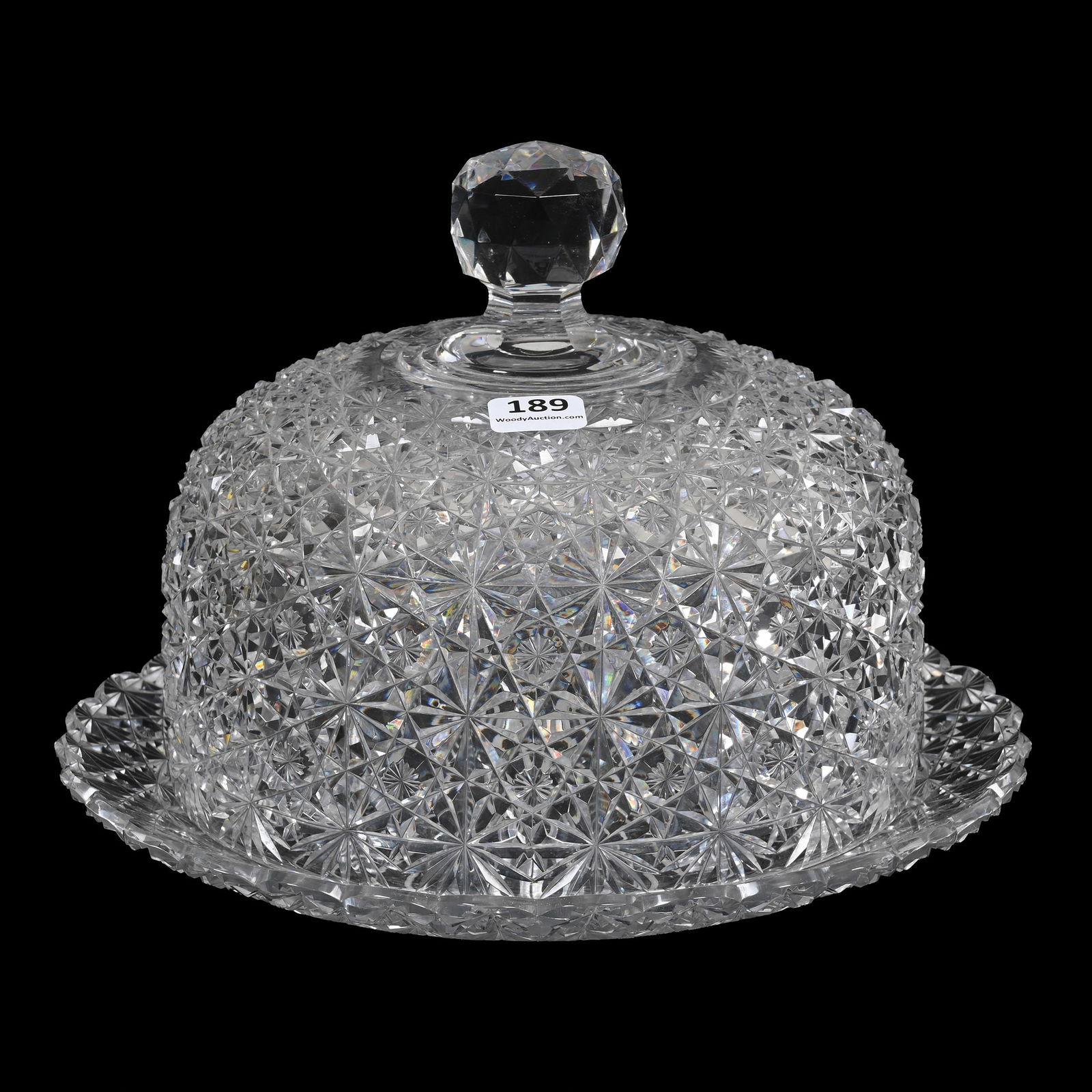 Covered Cheese Dish, American Brilliant Cut Glass (1 of 3)