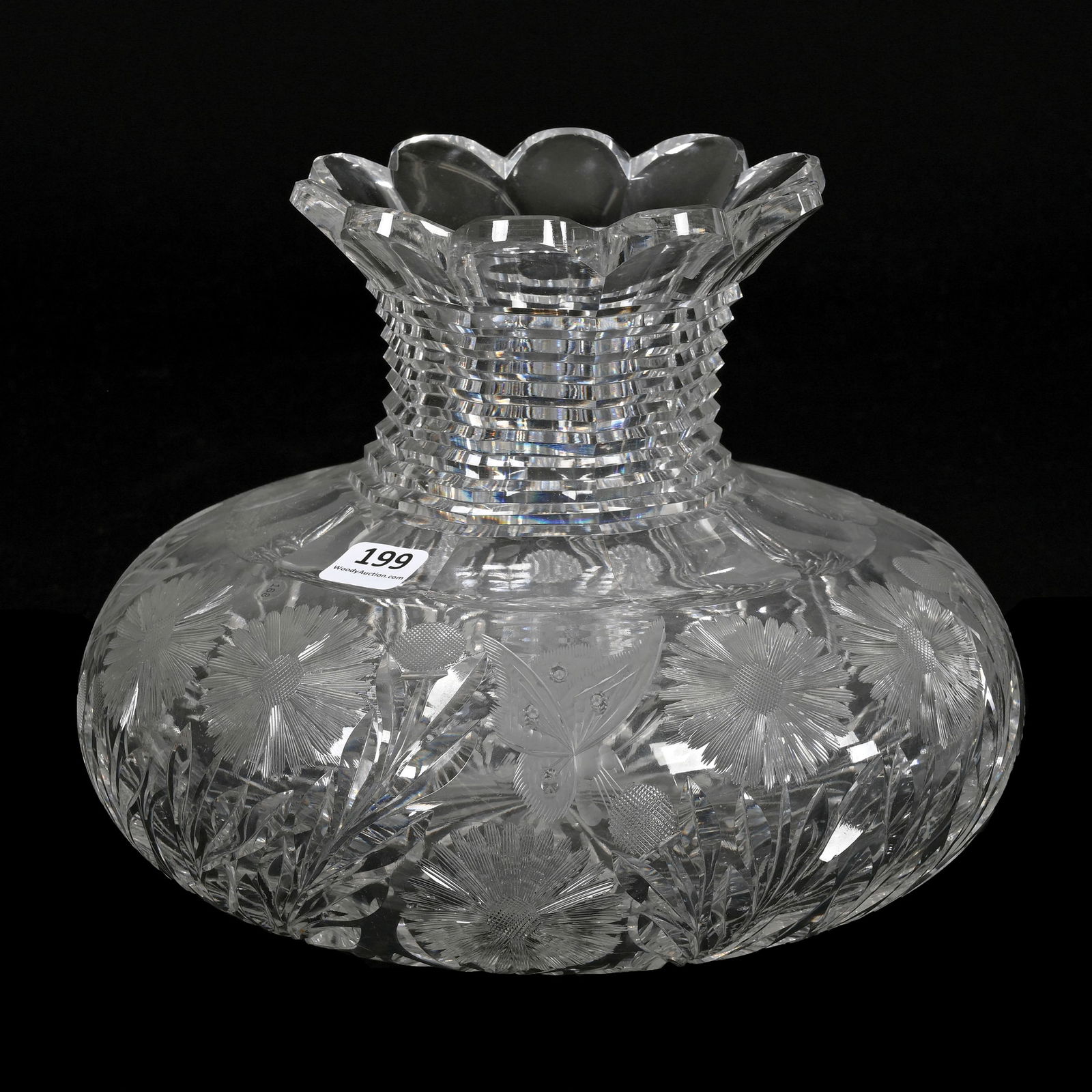 Flower Center, American Brilliant Cut Glass (1 of 4)