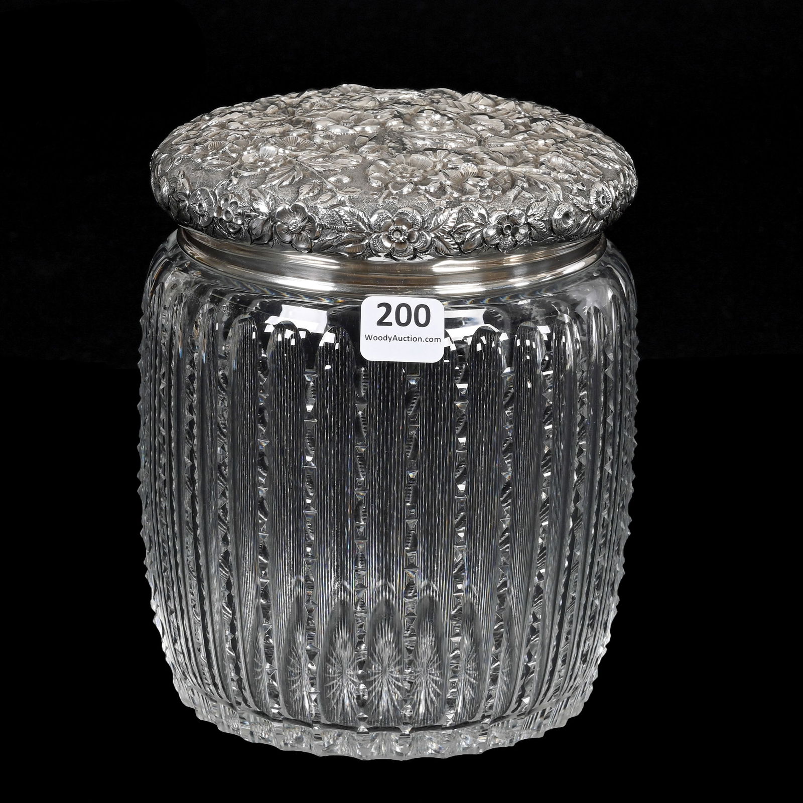 Humidor, ABCG, Embossed Sterling Silver Fitted Lid (1 of 3)