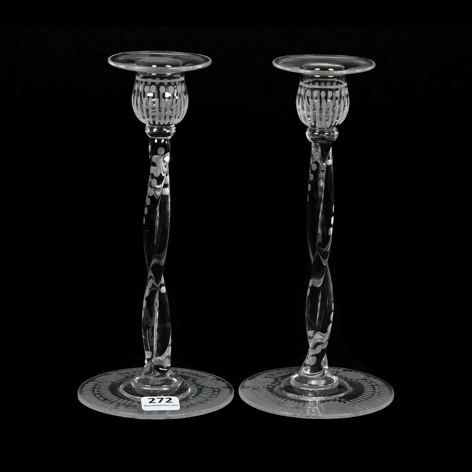 Pair Candlesticks, ABCG, Signed Libbey (1 of 3)