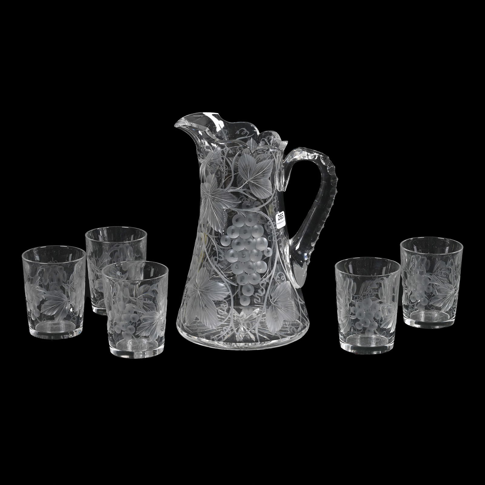 Water Set, American Brilliant Cut Glass, Signed Tuthill (1 of 3)