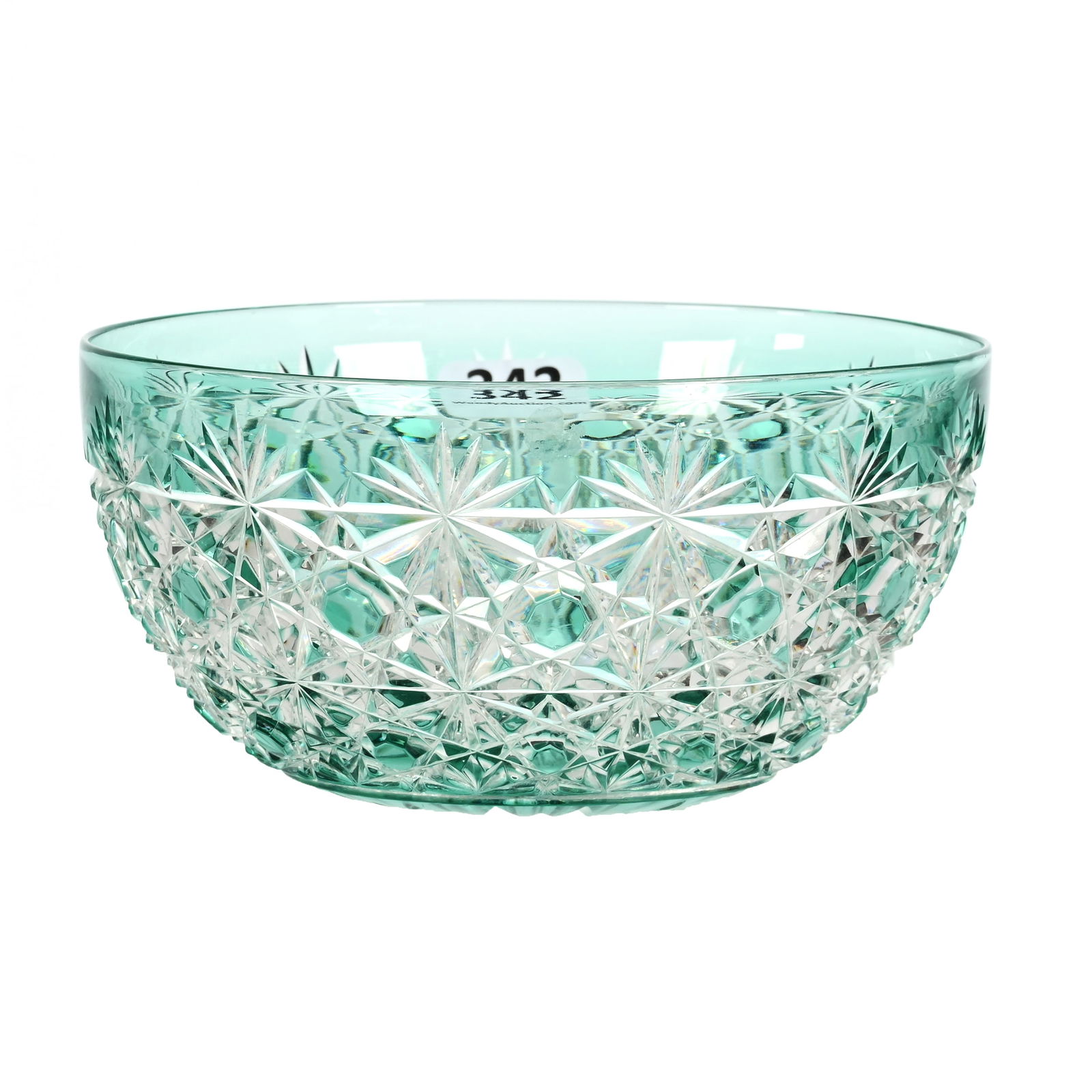 Finger Bowl, ABCG, Turquoise Cut To Clear (1 of 3)