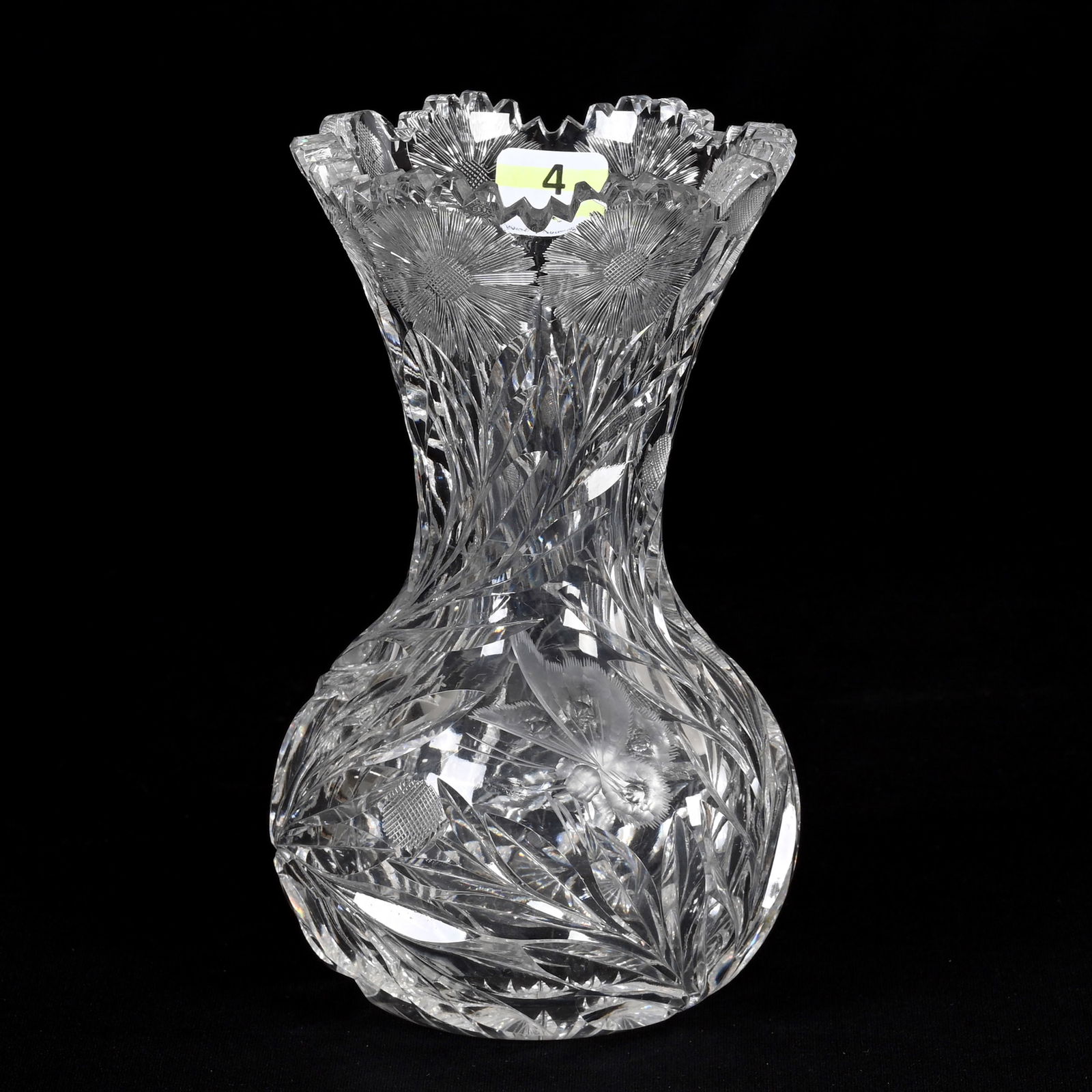 Vase, ABCG, Engraved Floral And Butterfly Decor (1 of 3)