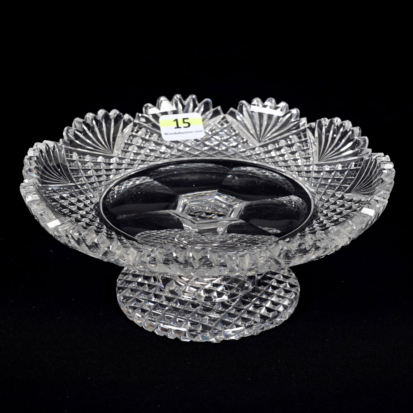 Pedestal Pastry Tray, American Brilliant Cut Glass (1 of 3)