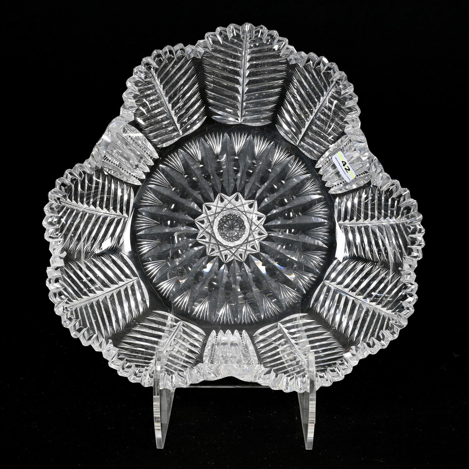 Bowl, Three-Sided, American Brilliant Cut Glass (1 of 2)