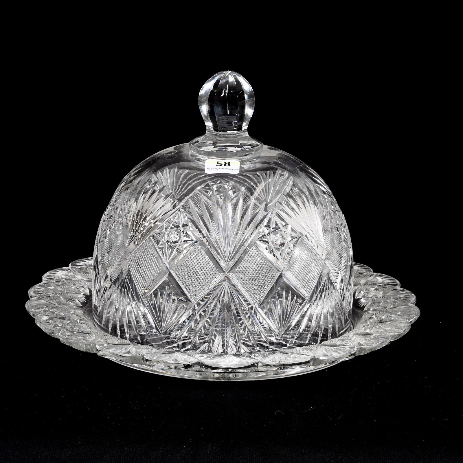 Covered Cheese Dish, American Brilliant Cut Glass (1 of 4)