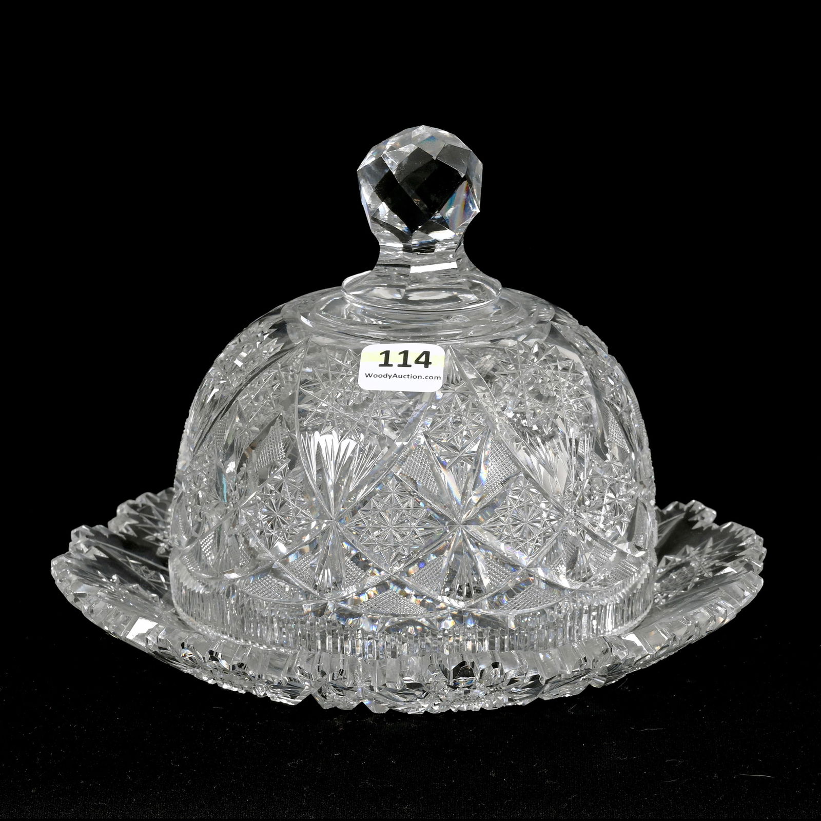 Covered Butterdish, ABCG, Expanding Star Pattern (1 of 3)