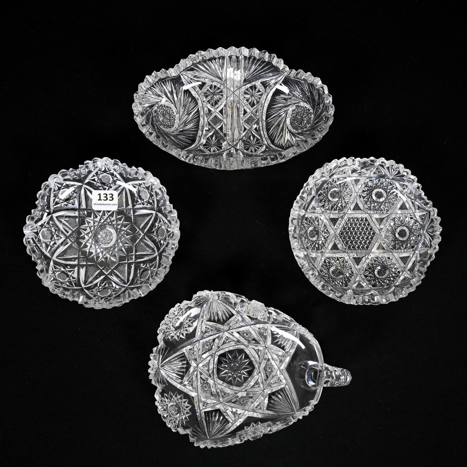 (4) Nappies, American Brilliant Cut Glass (1 of 4)