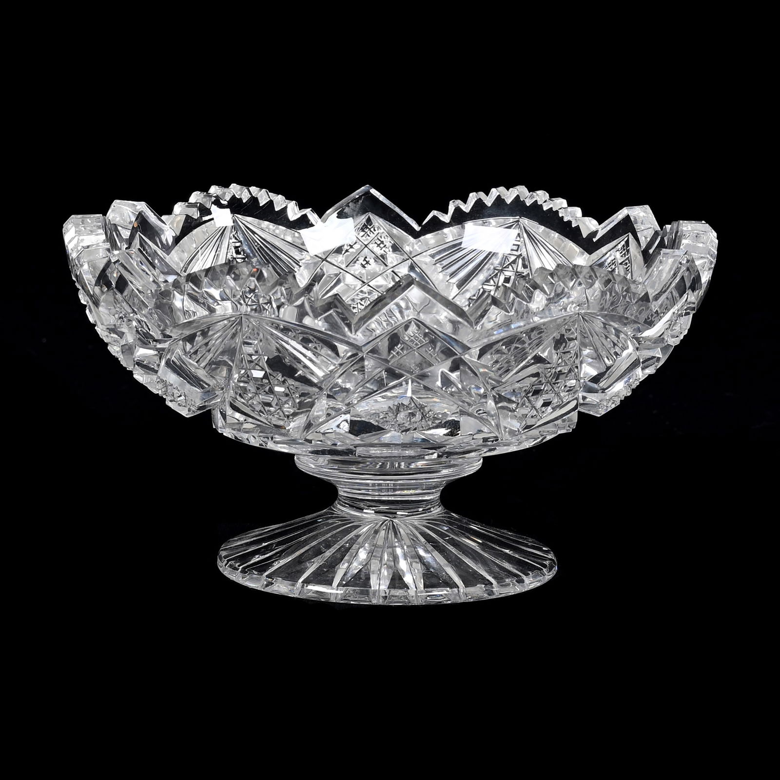 Compote, Cut Glass, Signed Pepi Hermann (1 of 3)