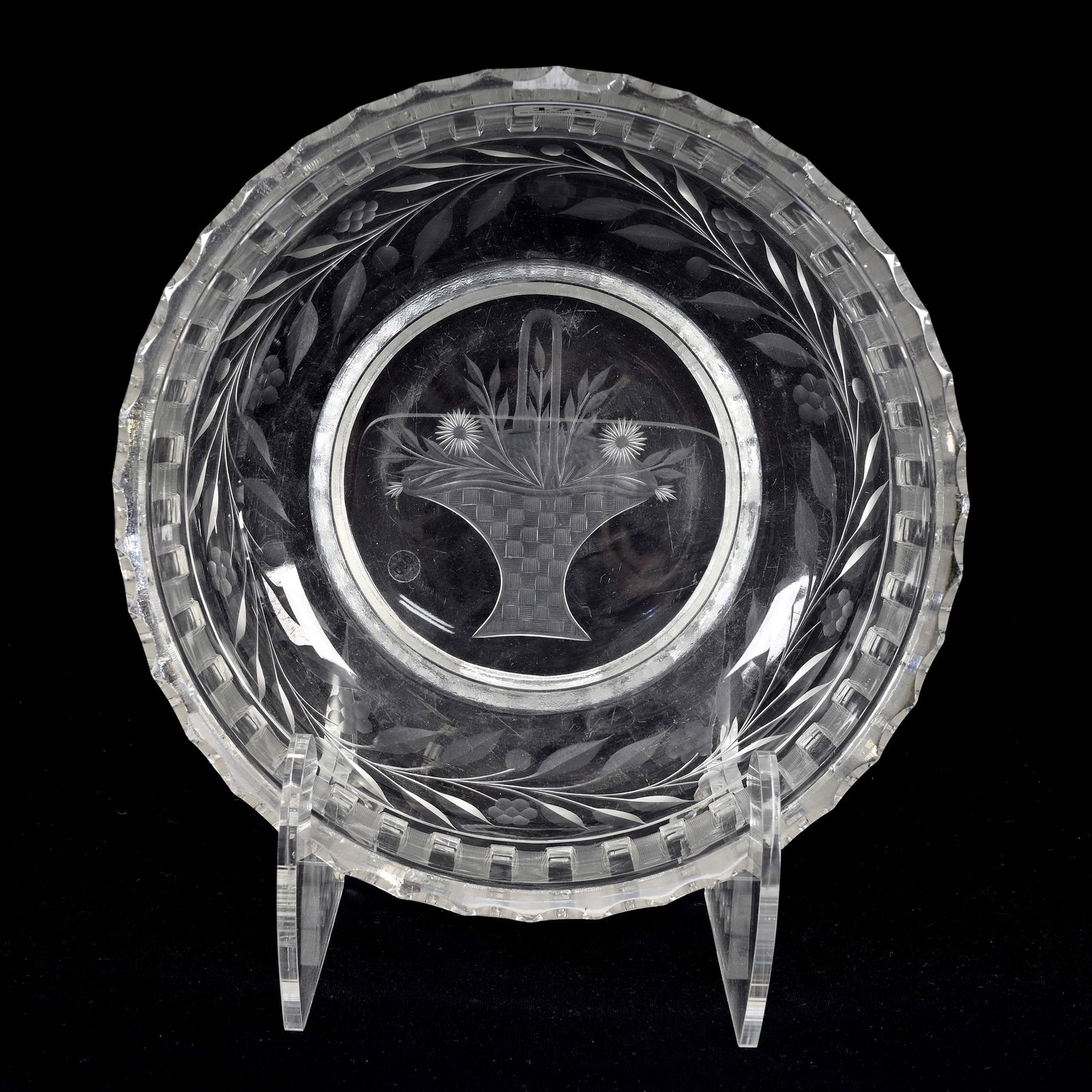 Bowl, American Brilliant Cut Glass, Signed Fry (1 of 7)