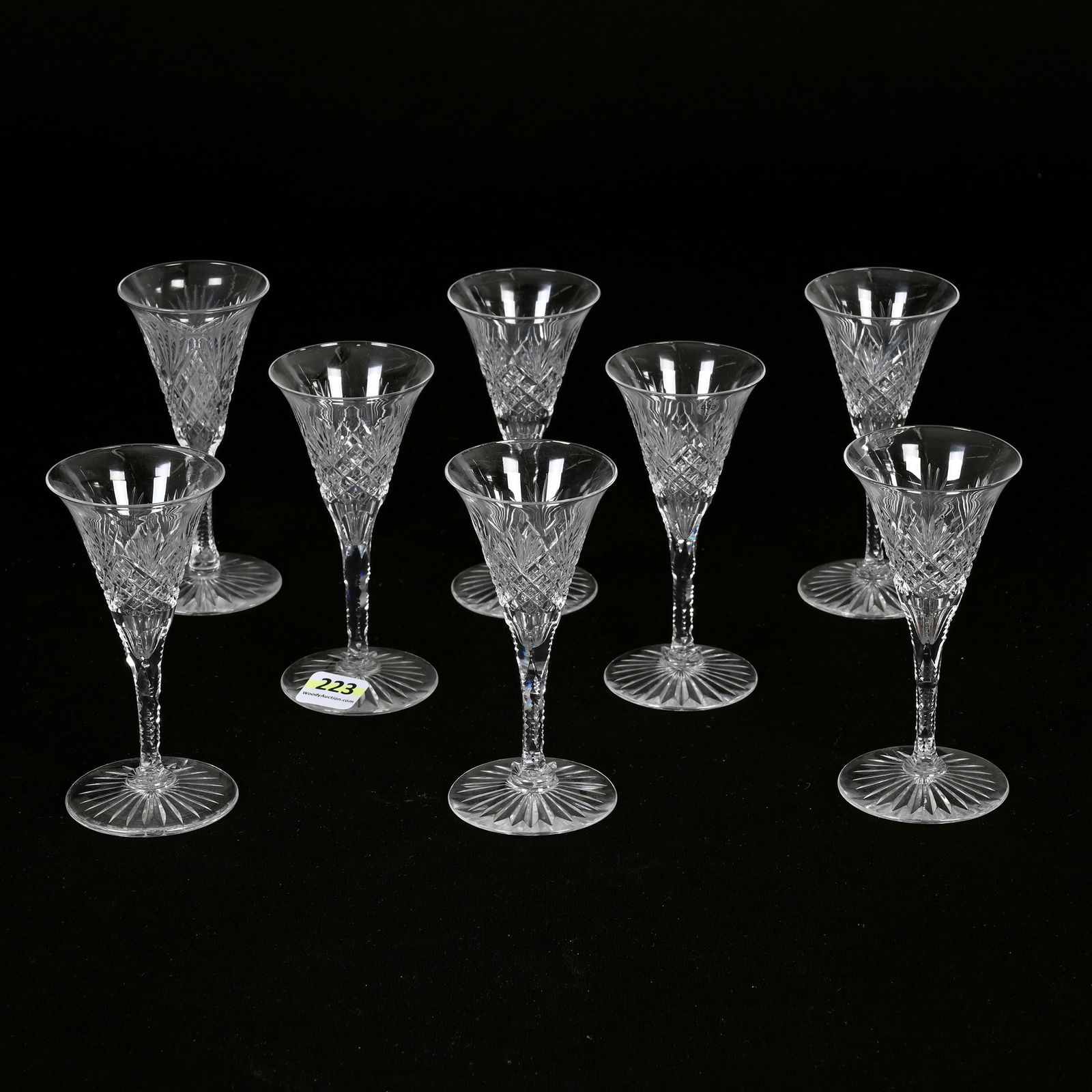 (8) Sherry Stems, American Brilliant Cut Glass (1 of 3)