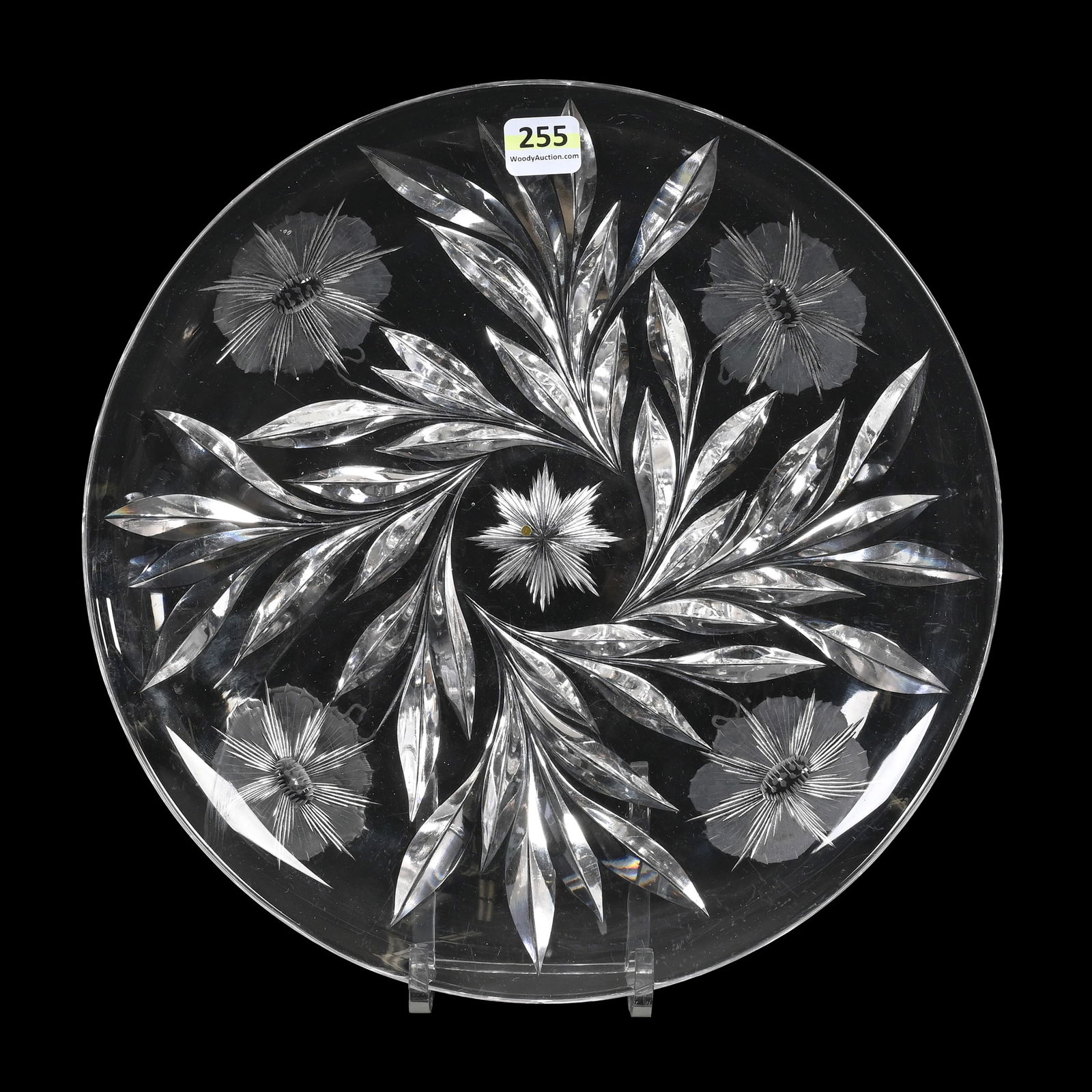 Round Tray, ABCG, Signed Hawkes Gravic Glass (1 of 2)