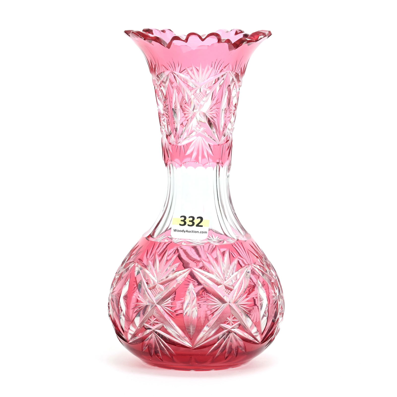 Vase, BPCG, Cranberry Cut To Clear (1 of 5)