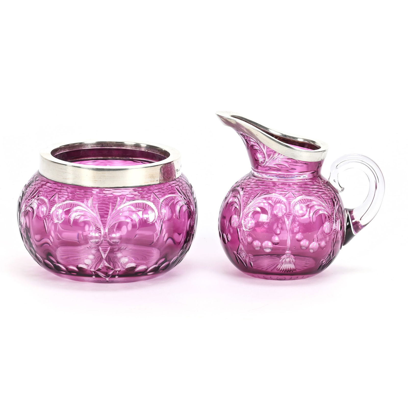 Cream And Sugar Set, BPCG, Amethyst Cut To Clear (1 of 5)