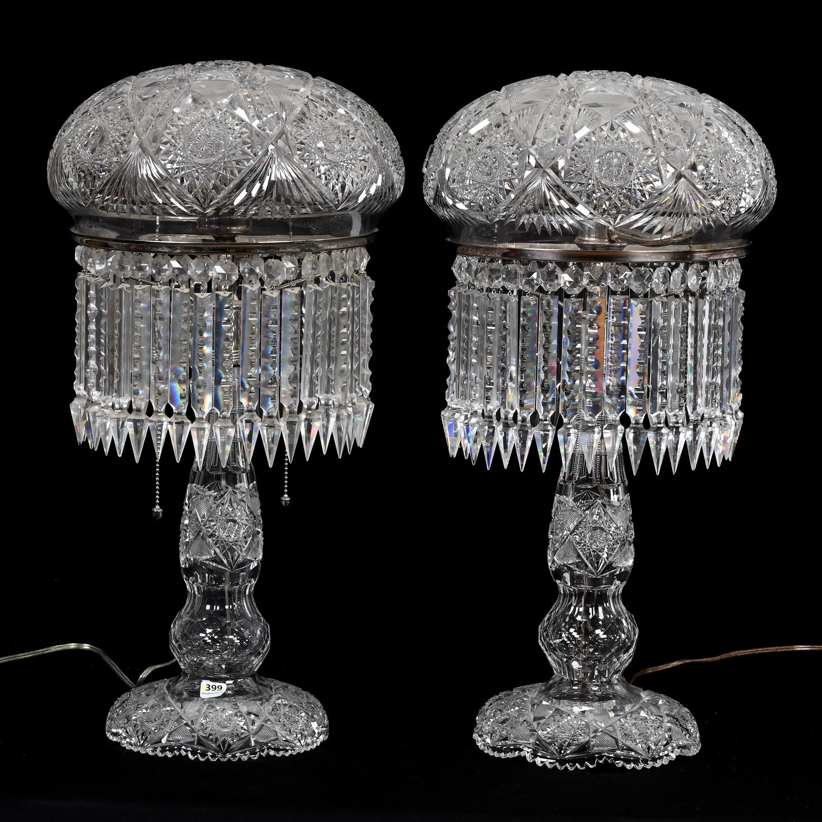 Pair Table Lamps, ABCG, Mushroom Shades (1 of 5)