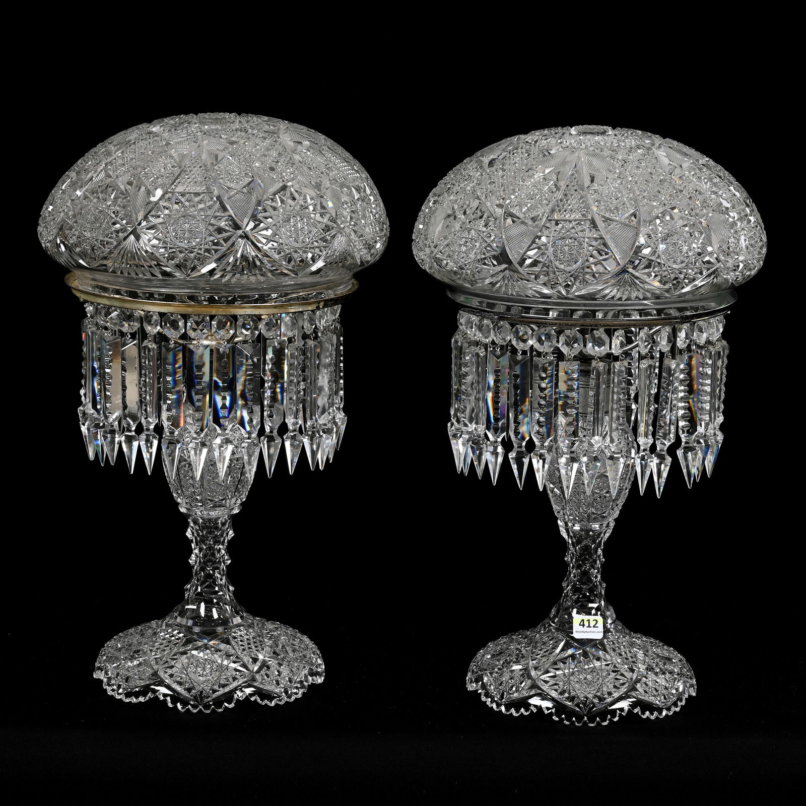 Pair Table Lamps, ABCG, Mushroom Shades (1 of 4)