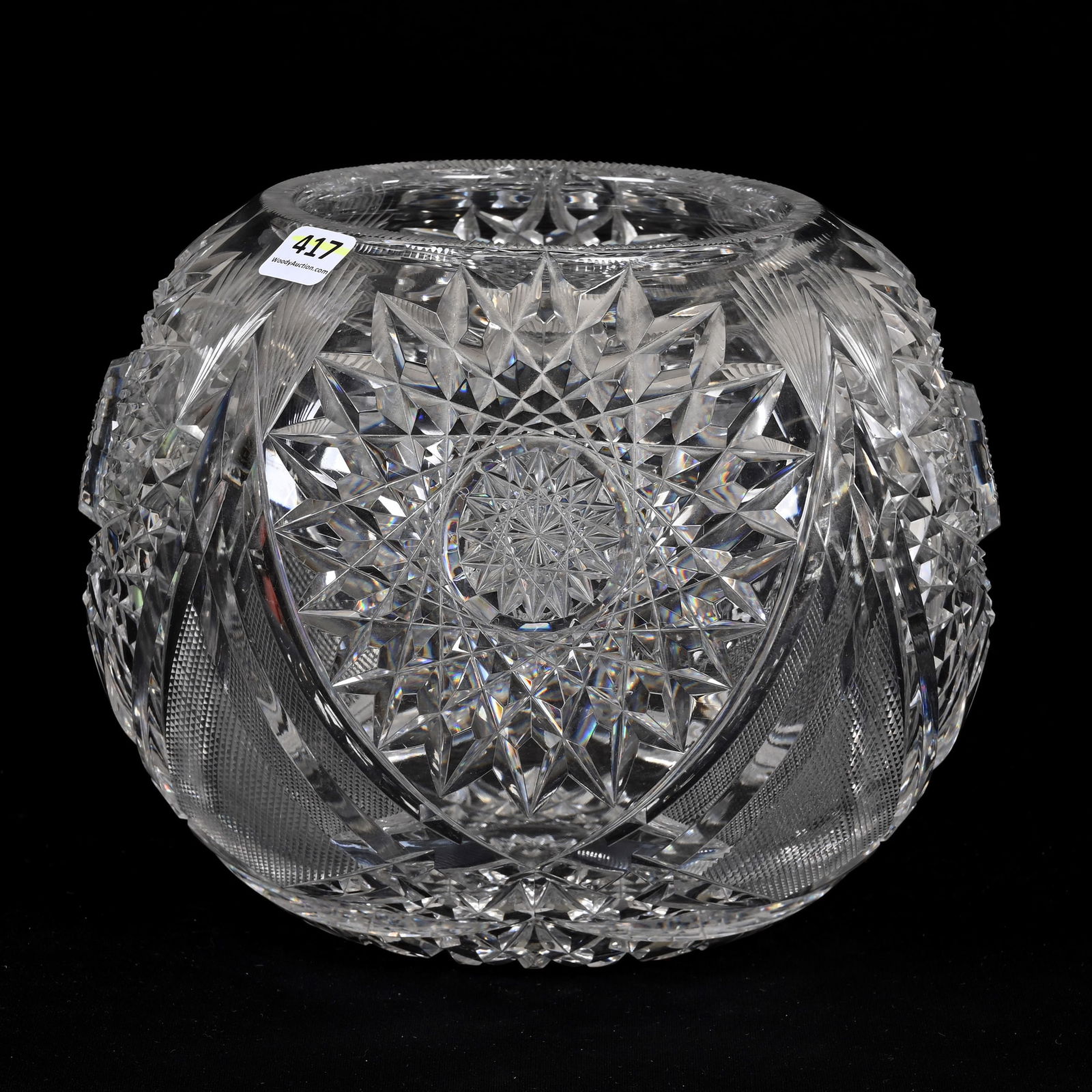 Rose Bowl American Brilliant Cut Glass, Large (1 of 4)