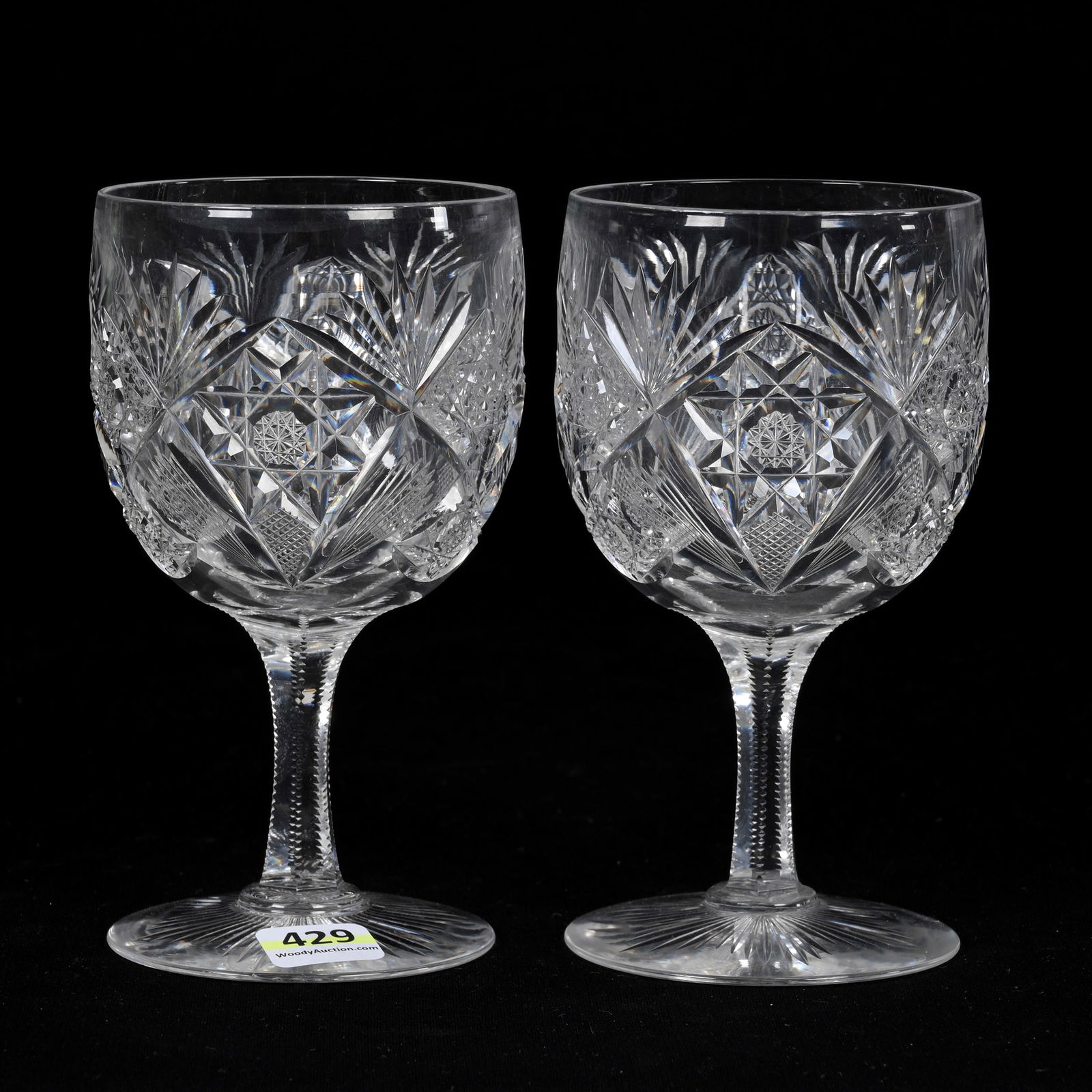Pair Goblets, ABCG, Signed Hawkes Holland Pattern (1 of 3)